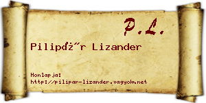 Pilipár Lizander névjegykártya